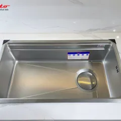 Chậu rửa bát 1 hố Prato INOX nano kích thước 78*43cm (HÀNG CHÍNH HÃNG CHẤT LƯỢNG CAO CẤP) (P135366)