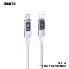 Cáp Sạc Nhanh REMAX RC-C163 Type-C Sang Điện Thoại 30W, Dây Bện 2 Màu 1.2M, Hợp Kim Nhôm, Truyền Dữ (P135330)
