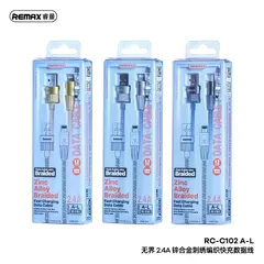 Cáp sạc Usb-Lighting bọc dù Remax RC-C102 A-L 1.2M 2.4A (P134997)