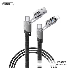 Cáp sạc đa năng 4in1 sạc tương thích nhiều cổng REMAX 65W RC-C189 thiết kế dây bện chống rối. (P134943)