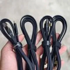Cáp Sạc USAMS Dây Dẹt Bọc Dù Chống Rối – Thiết Kế Đầu Cắm Trong Suốt chữ L (1.2m) (P134746)