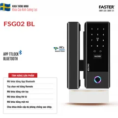 Khóa thông minh cửa kính Faster FSG02 BL