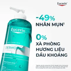 Gel rửa mặt Eucerin DermoPure Clinical Purifying Cleanser  | Làm Sạch Sâu, Giảm Dầu Cho Da Nhạy Cảm