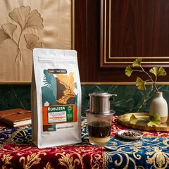 500Gr Cà phê Robusta rang mộc, 100% nguyên chất, đắng đậm