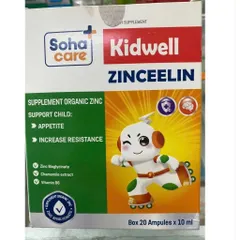 ✅[Chính Hãng]  Kidwell zinceelin kẽm hữu cho bé và người lớn tăng đề kháng và giúp ăn ngon miệng (hộp 20 ống /10ml)