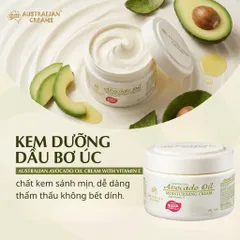 Kem Dưỡng Bơ Úc Creams Avocado Oil Moisturising Cream 250g - Dưỡng Ẩm Sâu, Mềm Da, Vitamin E Cho Da Khô