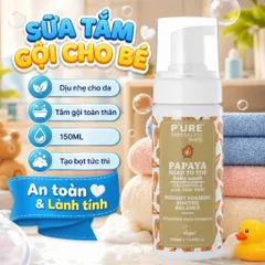 Sữa Tắm Gội Em Bé 2 Trong 1 An Toàn Cho Da Bé Nhạy Cảm PURE PAPAYA CARE 150ML