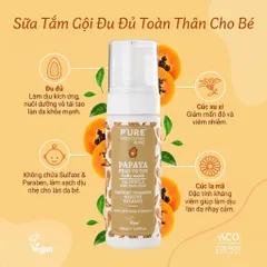 Sữa Tắm Gội Em Bé 2 Trong 1 An Toàn Cho Da Bé Nhạy Cảm PURE PAPAYA CARE 150ML