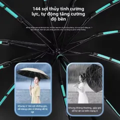 Ô gấp ngược tự động kích thước lớn chống gió mạnh bền chắc dùng được cả nắng lẫn mưa, ô tự động, chống tia UV