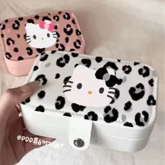 Hộp trang sức Kitty táo dễ thương Dung lượng lớn Hộp đựng tai nghe nhẫn và dây chuyền khi đi du lịch