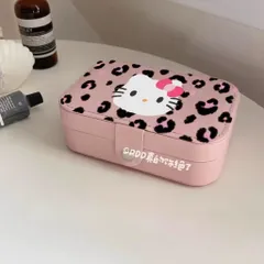Hộp trang sức Kitty táo dễ thương Dung lượng lớn Hộp đựng tai nghe nhẫn và dây chuyền khi đi du lịch