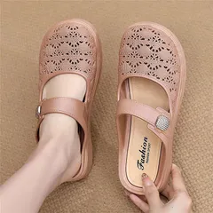 Dép Sục Nữ Cao Su Non Đi Mưa Bít Mũi Thoáng Khí, Dép Lê Nữ Đế Bệt Quai Khóa Đi Trong Nhà Văn Phòng Siêu Nhẹ