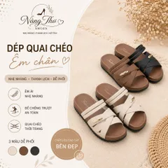 Dép Nữ Đế Nhựa Cao 4cm Quai Chéo Hàn Quốc | Sandal Nữ Êm Chân Chống Trượt Đi Chơi Đi Biển Hot Trend Size 35-39