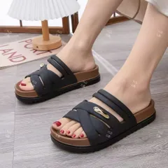 Dép nữ quai ngang bản to phối khóa kim loại cao cấp – sandal đế bệt êm chân, phong cách tối giản sang trọng đế cao 4cm