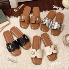 Dép Sandal Nữ Quai Ngang Khoá Kim Loại Thời Trang Hàn Quốc – Dép Nữ Đế Mềm Chống Trượt Đi Chơi Đi Làm ( QCCC )