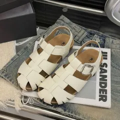 Sandal nữ quai đan khoá cài sau gót đế bệt – dép sandal nữ thời trang Hàn Quốc ( QCCC )