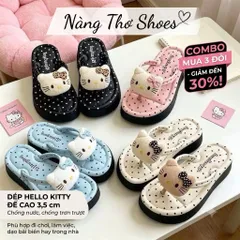 Dép Kitty Nữ Siêu Êm, Dép Quai Ngang Đi Trong Nhà Chống Trượt - Mua Combo Giá Cực Hờ