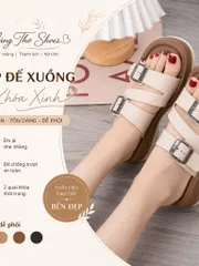 Dép Lê Quai Ngang Khóa Đôi Tăng Chiều Cao 🔥 HOTTREND MÙA HÈ - MẪU DÉP 