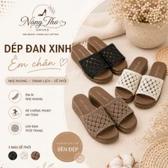 Dép Nữ Quai Ngang Đế Cao 4cm Chất EVA Siêu Nhẹ Êm Chân Tôn Dáng Đi Chơi Đi Học