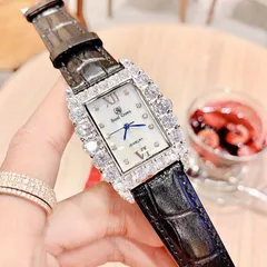 Đồng Hồ Nữ Dây Da Đính Đá Pha Lê ROCROWN Sang Trọng Kèm box