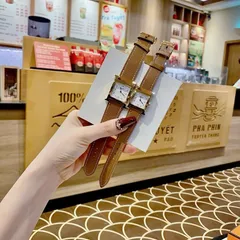 Đồng hồ MMH Mặt Vuông Dây Da Máy Thuỵ Sĩ FULLBOX
