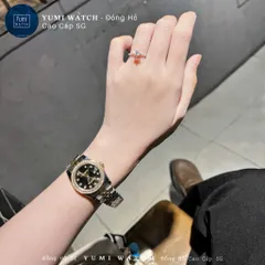 [ YUMI WATCH 𝟐 ] Đồng hồ cặp NAM NỮ đính đá pha lê bling bling, mặt kính chống trầy, dây inox mạ PVD FULLBOX