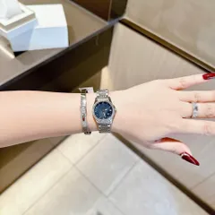 Đồng hồ nữ GII Viền Hạt Pha Lê Kiểu Dáng Sang Trọng Dây Thép Không Gỉ