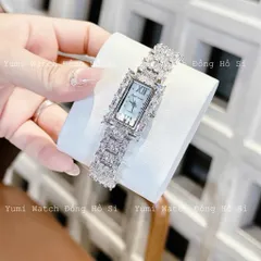YUMI WATCH Đồng Hồ Nữ YUMI CR Mặt Vuông Đính Đá Pha Lê Sang Trọng HOT