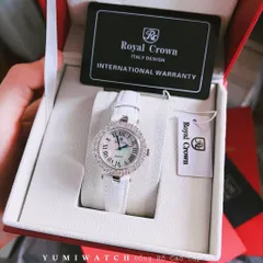 [ Yumi Store ] Đồng Hồ Nữ ROCROWN Dây Da Mặt Tròn Đá Pha Lê Siêu Sang. Thời Trang