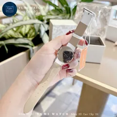[ CHÍNH HÃNG ] Đồng Hồ Nữ YUMI Comlover Mặt Đính Đá Dây Da Thời Trang Cao Cấp fullbox