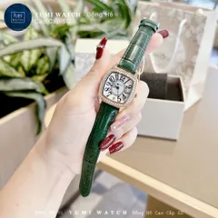 CHÍNH HÃNG Đồng Hồ Nữ YUMI COLOVER Mặt Vuông Đính Đá Dây Da Cao Cấp