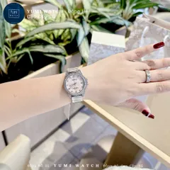 CHÍNH HÃNG Đồng Hồ Nữ YUMI COLOVER Dây Thép Không Gỉ Mặt Tròn đính đá Cao Cấp