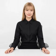 Áo sơ mi đen nữ công sở tay dài, tay ngắn che nút du nguyễn lụa nhung thanh lịch