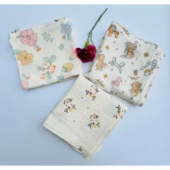Khăn mặt, khăn sữa chất xô muslin 4 lớp mềm mại an toàn với da em bé.