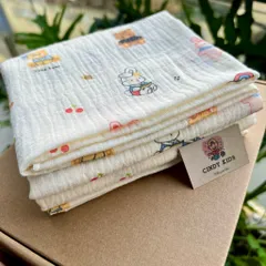 Khăn tắm xô muslin 4 lớp 2 mặt hiệu suất thấm hút cao và thân thiện với da CindyKids