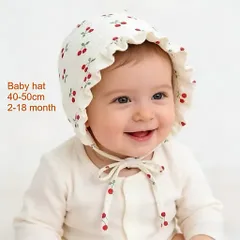 Mũ vải bonnet chất muslin, linen cho bé gái - baby bonnet