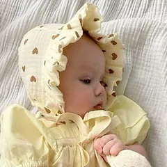 Mũ vải bonnet chất muslin, linen cho bé gái - baby bonnet