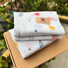 Khăn Tắm Muslin 2 Lớp Cao Cấp (120x70cm) - Siêu Thấm Hút, Mềm Mịn, Đa Dạng Họa Tiết