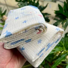 Khăn Tắm Muslin 2 Lớp Cao Cấp (120x70cm) - Siêu Thấm Hút, Mềm Mịn, Đa Dạng Họa Tiết