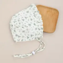 Mũ vải bonnet chất muslin, linen cho bé gái - baby bonnet