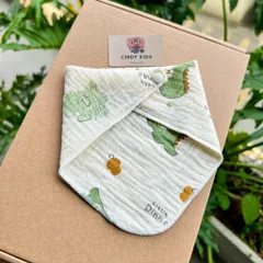 Khăn yếm tam giác xô Muslin organic 4 lớp siêu mềm mại thấm hút của nhà CindyKids