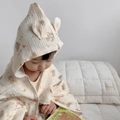 Khăn tắm xô muslin 4 lớp có mũ siêu mềm mại và thân thiện với da bé nhà Cindy’s House