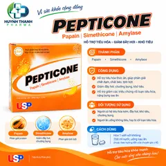 Viên Sủi Giảm Đầy Bụng Khó Tiêu Pepticone - Hộp 40 Viên