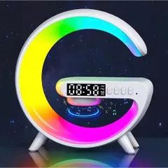 Loa Bluetooth Chữ G Đa Năng, Đèn Led RGB Nháy Theo Nhạc, Đồng Hồ Báo Thức Trang Trí Phòng Ngủ Phòng Khách