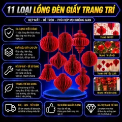 Đèn Lồng Giấy Đỏ Nhung Cao Cấp Treo Cây Decor Tết Trang Trí Nhà Cửa Ngày Tết Trung Thu Giáng Sinh Chất Liệu Giấy Đỏ Nhug