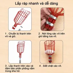 Giỏ hái trái cây dụng cụ giật hái trái cây lồng vặt hoa quả Đầu vợt hái quả, Giỏ hái quả Trên Cao Dễ Sử Dụng