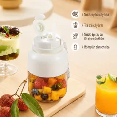 Máy Xay Sinh Tố Cầm Tay GROPA,Xay Nhuyễn , Làm Sinh Tố Hoa Quả,Tặng Kèm Nắp Và Ống Hút,Dung Tích 1000ml