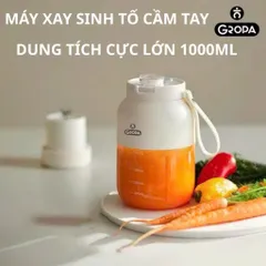 Máy Xay Sinh Tố Cầm Tay GROPA,Xay Nhuyễn , Làm Sinh Tố Hoa Quả,Tặng Kèm Nắp Và Ống Hút,Dung Tích 1000ml