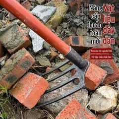 Cuốc 4 răng, thép nguyên khối dày 8 li siêu cứng cuốc đất làm vườn tiện lợi