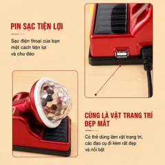 Đèn Led Ma Thuật Năng Lượng Mặt Trời, Đèn Sạc Đa Năng, Nháy Theo Nhạc Chiếu Sáng 7 Màu